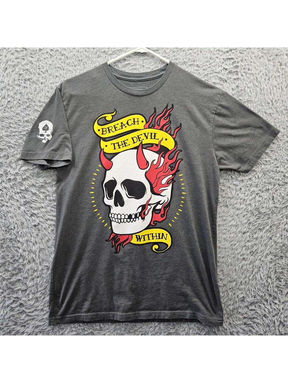 ZF ZERO FOXTROT T Shirt Men Medium Skull Breach The Devil Within